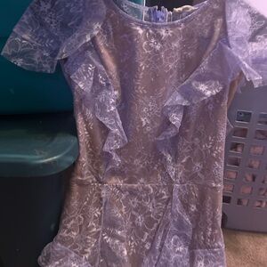 For Love And Lemons Lavender Lace Mini Dress
